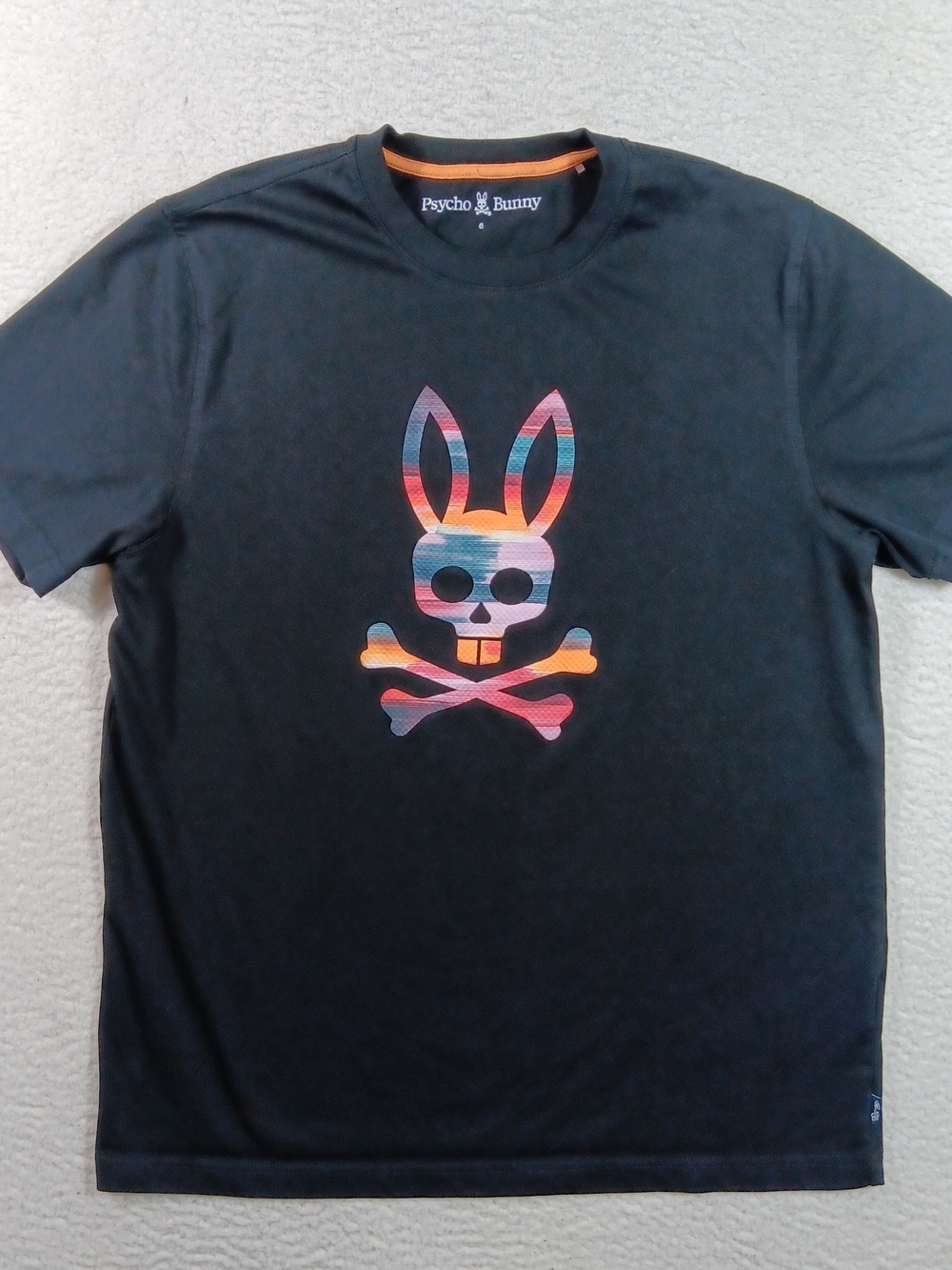 Psycho Bunny Shirt Mens 6 Black Raphael Graphic Tee Crew Neck Short Sleeve
